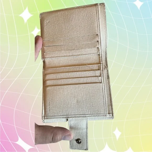 FENDI Zucca Spalmati Multicolor FF Logo Cream Leather Compact Wallet w/ COA - Picture 4 of 7